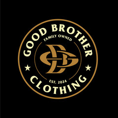 Monogram initial letter bg gb badge emblem logo design