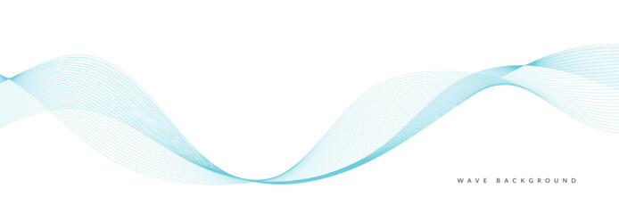 Abstract vector background with blue wavy lines. Blue wave background. Blue lines vector illustration. Curved wave. Abstract wave element for design.
