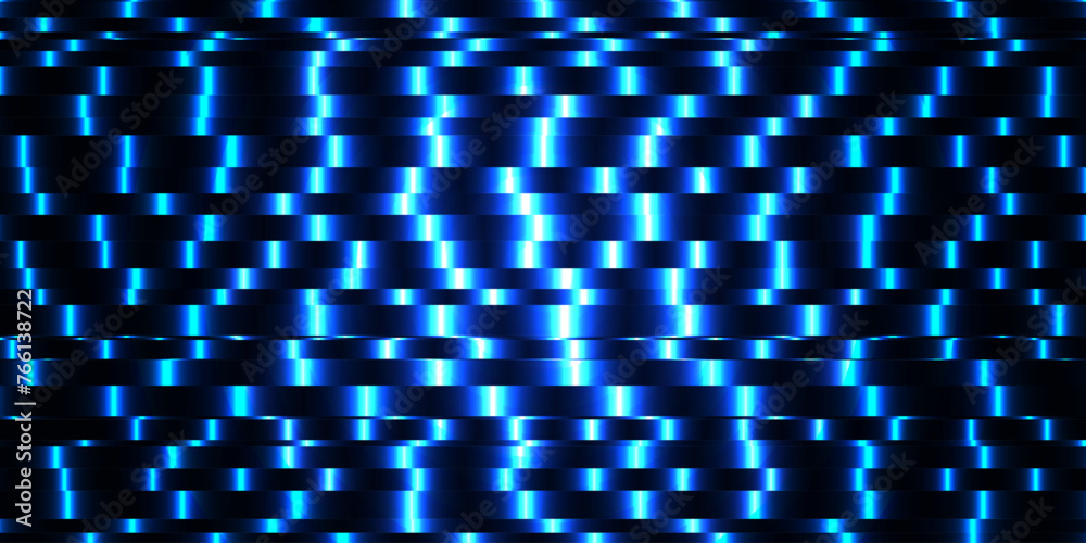 Poster Colorful Fast Moving Blue Lines Lights Banner Design for Web Pages, Presentations. Blue Bright Game Background. Cyberpunk Random Gradients Tech Lines Backdrop. Vector Illustration.