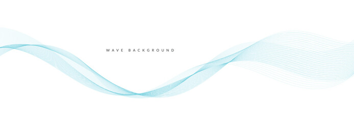 Abstract vector background with blue wavy lines. Blue wave background. Blue lines vector illustration. Curved wave. Abstract wave element for design.
