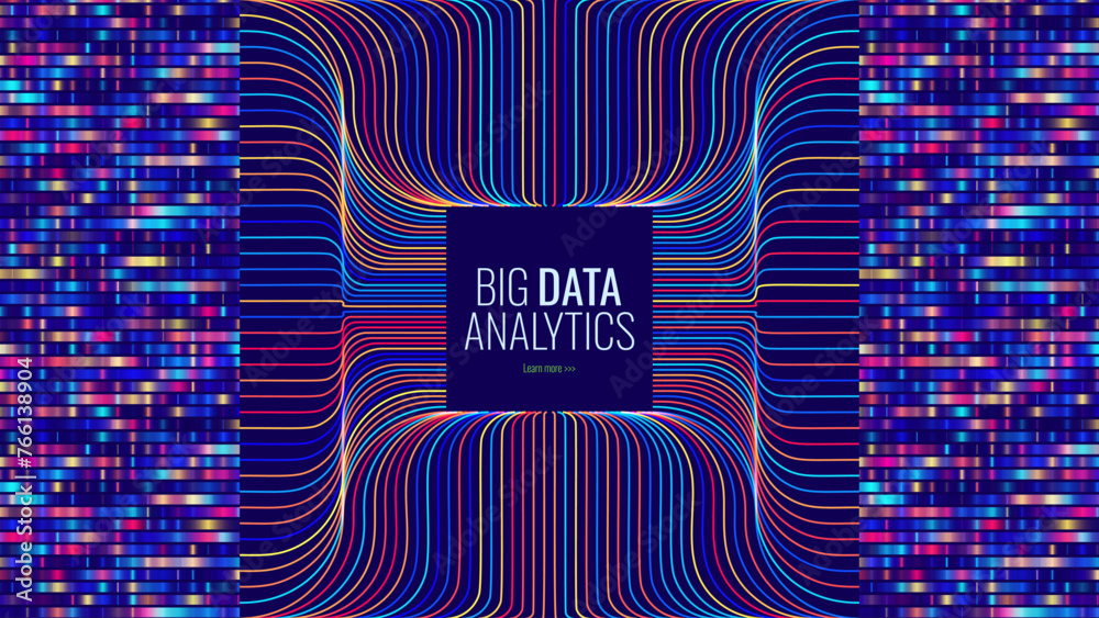 Aufkleber Big Genomic Data Visualization. DNA Test. Genome Sequence Map. Chromosome Architecture, Molecule Sequencing Chart. Genetic Science and Technology Concept. Vector Illustration Background.