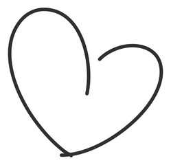 Doodle of heart made of line