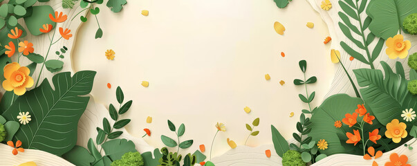 Experience the vibrancy of spring with these 3D papercuts featuring verdant blooms, artistically crafted in the style of surrealistic cartoons, bringing a unique and whimsical touch to any space.
