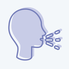 Icon Sneezing. suitable for flu symbol. two tone style. simple design editable. design template vector. simple illustration