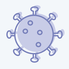 Icon Flu Virus. suitable for flu symbol. two tone style. simple design editable. design template vector. simple illustration