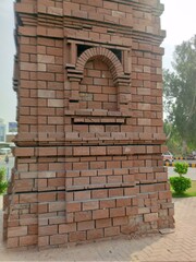 brick wall with a window