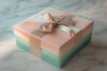 festive arrangement with a gift box in pastel colors