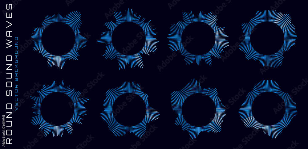 Aufkleber Virtual Assistant Voice Recognition Radial Wave Sound Lines. Circular Sound Equalizer Technology Background. AI Artificial Intelligence Deepfake Voice Generation Icon. Digital Audio Circles. Vector.