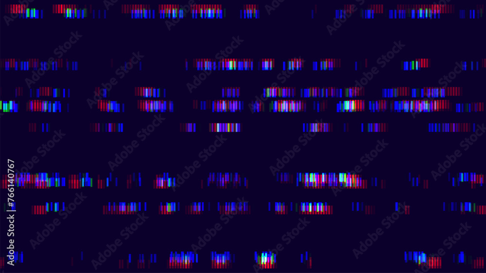 Poster Purple Design Abstract Digital Pixel Noise Glitch Error Screen. Video Damage Overlay Background. Vector Illustration.
