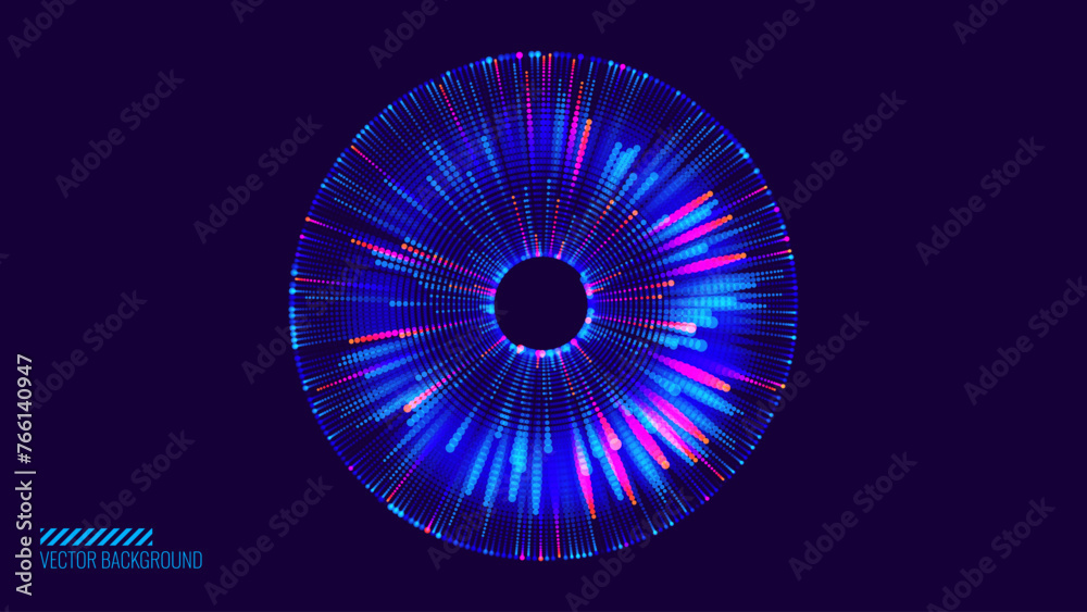 Poster Abstract Digital Eye. Data Network and Cyber Security Technology Background. Futuristic Virtual Cyberspace and Internet Surveillance. Digital Eye Computer Vision or Safety Scanner. Vector Illustration