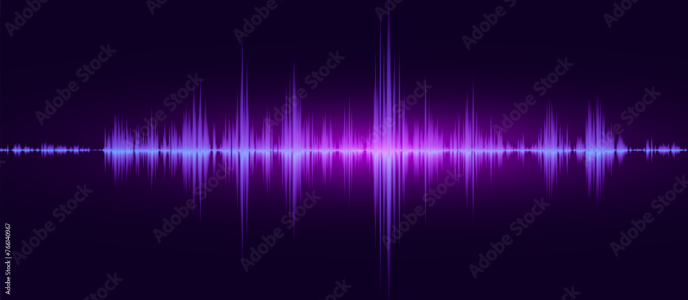 Aufkleber Abstract Digital EQ Equalizer. Sound Wave Design Element. Speaking Sound Wave Vector Illustration. Artificial Intelligence AI Assistant Voice Visualization.