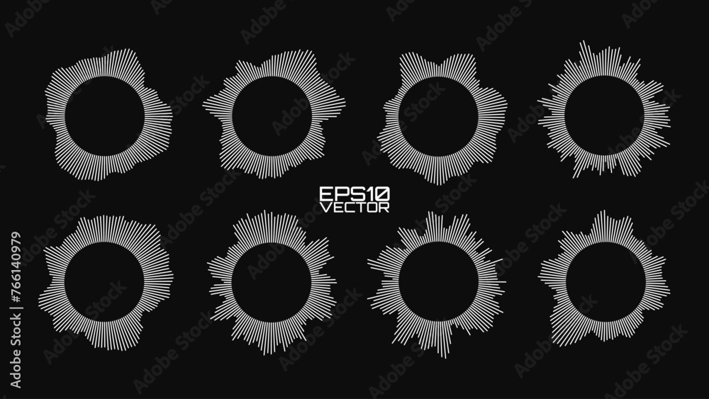 Aufkleber Virtual Assistant Voice Recognition Radial Wave Sound Lines. Circular Sound Equalizer Technology Background. AI Artificial Intelligence Deepfake Voice Generation Icon. Digital Audio Circles. Vector.