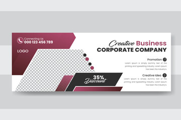 Creative modern business social media cover web banner design template
