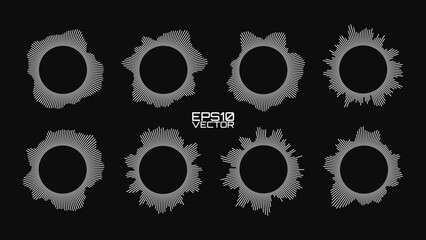 Virtual Assistant Voice Recognition Radial Wave Sound Lines. Circular Sound Equalizer Technology Background. AI Artificial Intelligence Deepfake Voice Generation Icon. Digital Audio Circles. Vector.