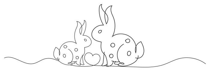 Easter rabbit vector design, line art style, black color. Vector illustration. EPS 10