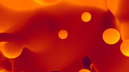 yellow and orange smooth wax elements like lava lamp - abstract 3D rendering
