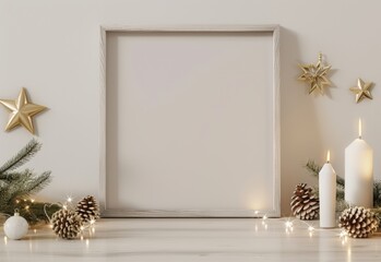 Frame mockup, living room, Christmas Tree with Presents: Festive Holiday Decor, high-resolution (300 DPI)