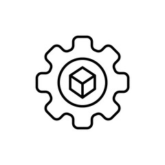 Blockchain setting outline icons, minimalist vector illustration ,simple transparent graphic element .Isolated on white background