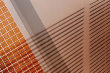orange white architecture wall detail with light and shadow vintage background