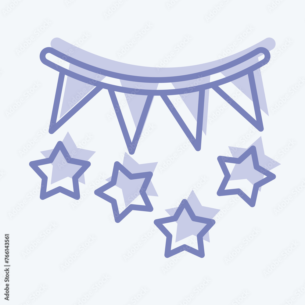 Fototapete icon party. suitable for summer symbol. two tone style. simple design editable. design template vect