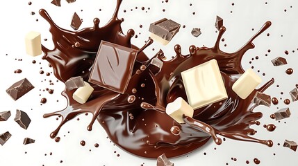 chocolate splash with bar pieces