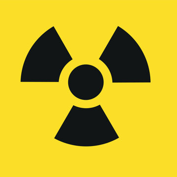 Radiation area warning sing, cauntion and danger sing x- ray  radiation vector icon