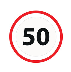 speed limit sign on white background