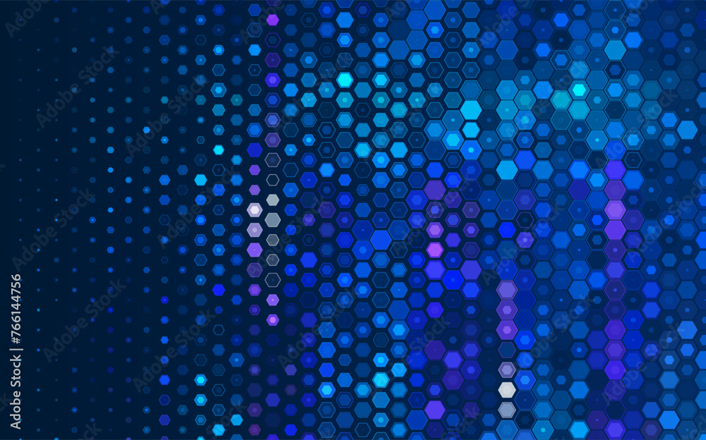 Leinwandbilder Hexagonal Geometry Pattern with Lines. Geometric Degrade Gradient Motif for Header, Poster, Flyer, Presentation. Vector Background.