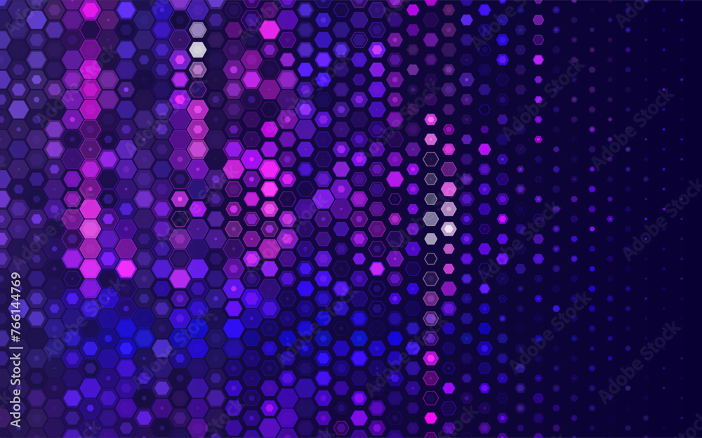 Poster Hexagonal Geometry Pattern with Lines. Geometric Degrade Gradient Motif for Header, Poster, Flyer, Presentation. Vector Background.