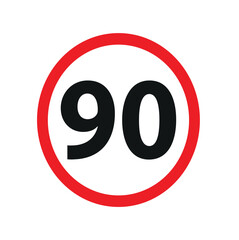 speed limit sign on white background