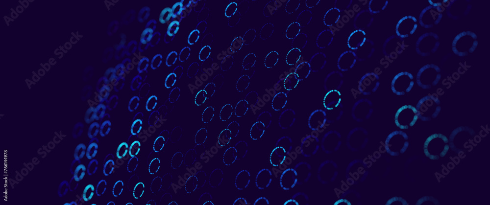 Fototapete Digital Data Flow Vector Background. Big Data Technology Lines. Data Transmission Concept. High Speed Internet. Information Matrix Flow in Virtual Reality Cyberspace. Vector Illustration.