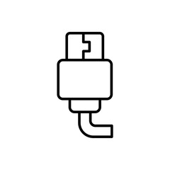 USB cable outline icons, minimalist vector illustration ,simple transparent graphic element .Isolated on white background
