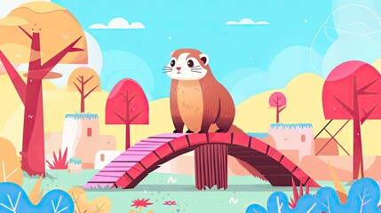 Greeting Card and Banner Design for Social Media or Educational Purpose of National Ferret Day Background