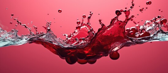 A splash of water, liquid, magenta, and violet painting the background, representing life and...