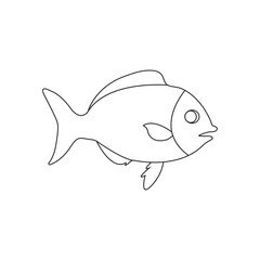 Fish single line art.one continuous line drawing of fish Vector illustration.