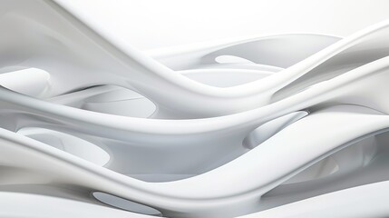 fluid elegance: a sculptural wave of white, resembling fabric or liquid, as a minimalist background