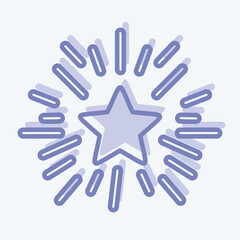 Fototapeta premium Icon Star with Rays. related to Stars symbol. two tone style. simple design editable. simple illustration. simple vector icons