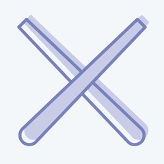 Icon Pool Cue. related to Sports Equipment symbol. two tone style. simple design editable. simple illustration