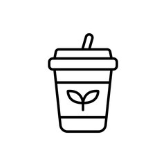 Tea glass outline icons, minimalist vector illustration ,simple transparent graphic element .Isolated on white background