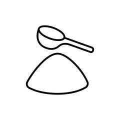 Tea powder outline icons, minimalist vector illustration ,simple transparent graphic element .Isolated on white background