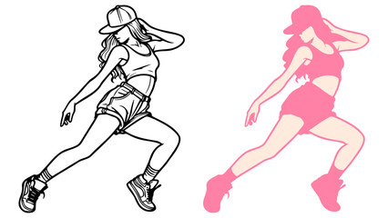 Street Dance Girl Illustration.