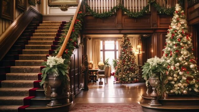 Christmas at the manor, English countryside decoration and interior decor