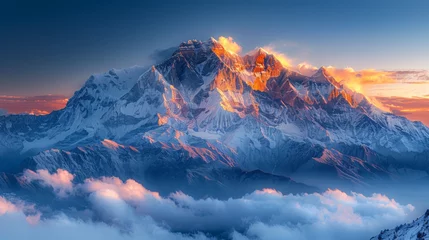Crédence de cuisine en verre imprimé Everest Sunrise in the Mountains