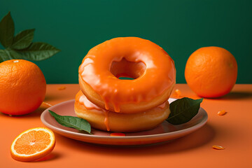 Delicious Sweet Donuts With Orange Icing - 766152303