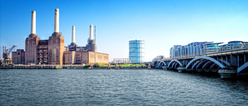 The Battersea Power Station, a decommissioned coal-fired power station, located on the south bank of the River Thames, in Nine Elms, Battersea.