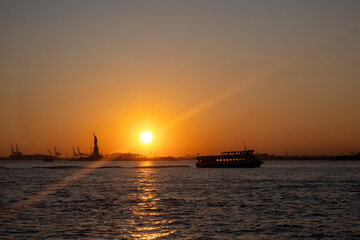 Statue of Liberty at Sunset