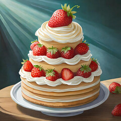 cake with strawberries