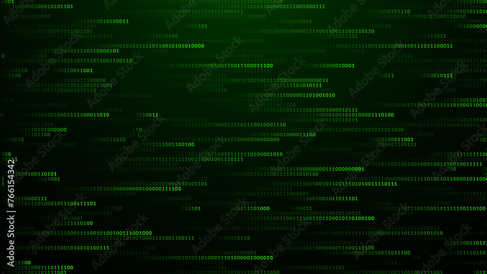 Fototapete Abstract Matrix Technology Background. Binary Computer Code. Programming, Coding, Hacker Concept. Binary Numbers 0 and 1 Falling. Vector Background Illustration.