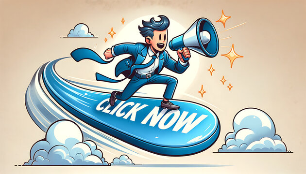 Illustration button web click now