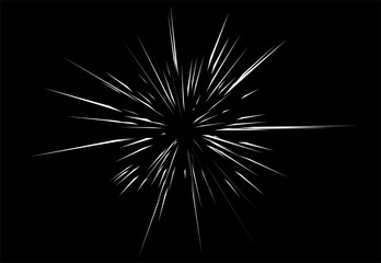 Abstract Comic Book Flash Explosion Blast Radial Lines. Comic Radial Speed Lines. Graphic Explosion with Speed Lines. Comic Book Design Element. Vector Illustration.